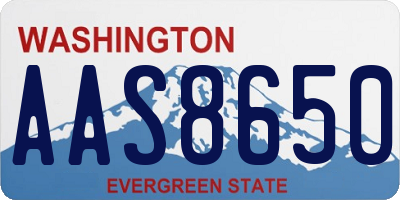 WA license plate AAS8650