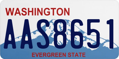WA license plate AAS8651