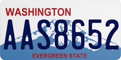 WA license plate AAS8652
