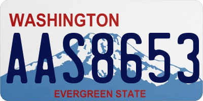 WA license plate AAS8653