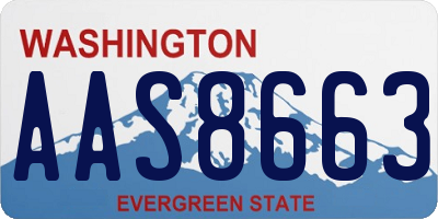 WA license plate AAS8663
