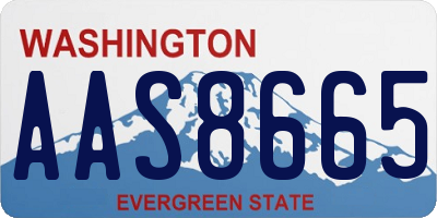 WA license plate AAS8665