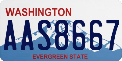 WA license plate AAS8667