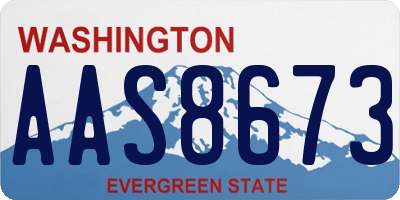 WA license plate AAS8673
