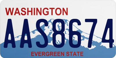 WA license plate AAS8674