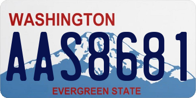 WA license plate AAS8681