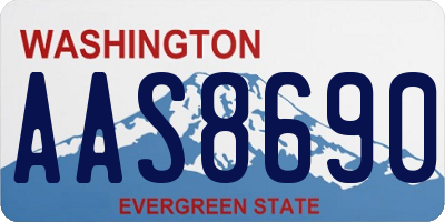 WA license plate AAS8690