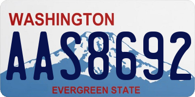 WA license plate AAS8692