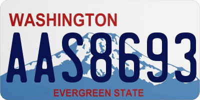 WA license plate AAS8693