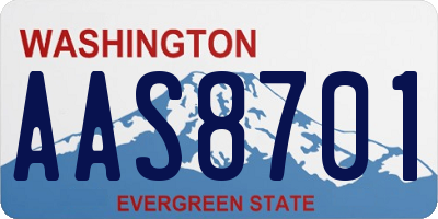 WA license plate AAS8701