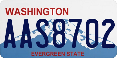 WA license plate AAS8702