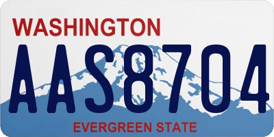 WA license plate AAS8704