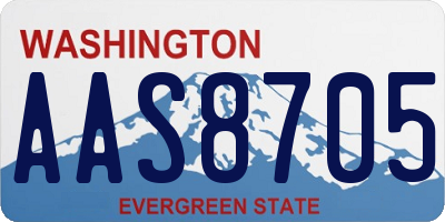 WA license plate AAS8705