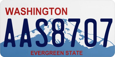 WA license plate AAS8707