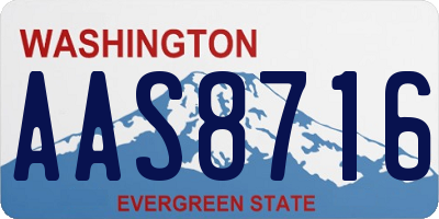 WA license plate AAS8716