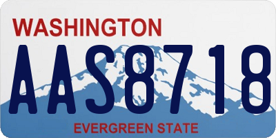 WA license plate AAS8718