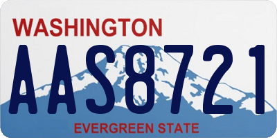 WA license plate AAS8721