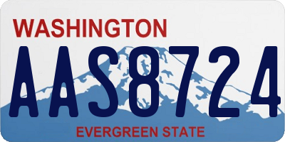WA license plate AAS8724