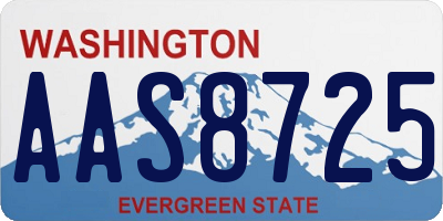 WA license plate AAS8725
