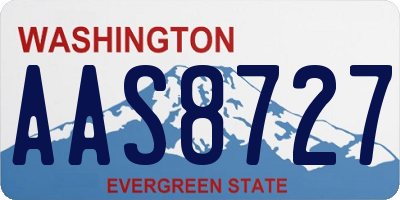 WA license plate AAS8727
