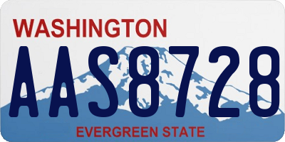 WA license plate AAS8728