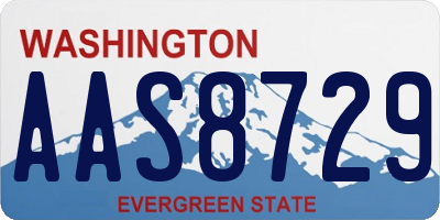 WA license plate AAS8729