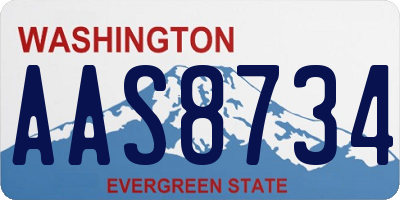 WA license plate AAS8734