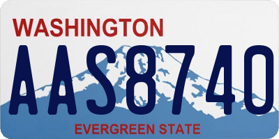 WA license plate AAS8740