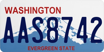 WA license plate AAS8742