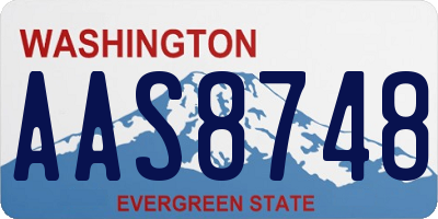 WA license plate AAS8748