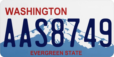 WA license plate AAS8749