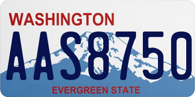 WA license plate AAS8750