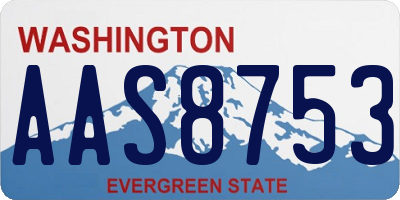 WA license plate AAS8753