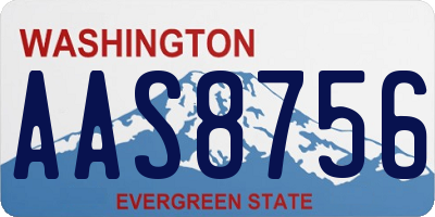 WA license plate AAS8756