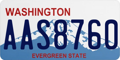 WA license plate AAS8760