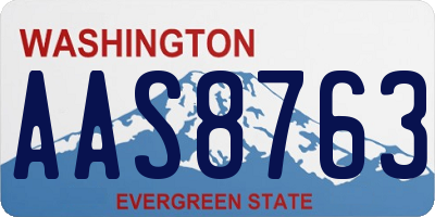 WA license plate AAS8763