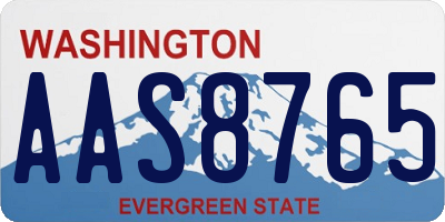WA license plate AAS8765