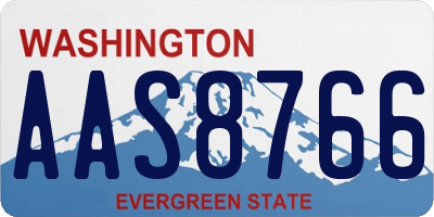 WA license plate AAS8766