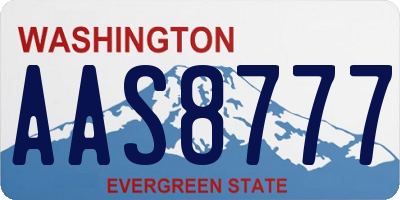 WA license plate AAS8777