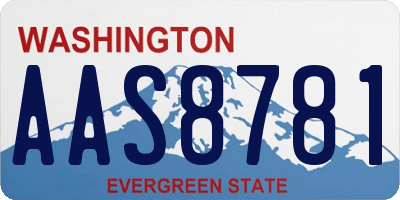 WA license plate AAS8781
