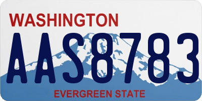 WA license plate AAS8783