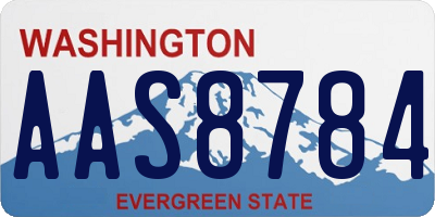 WA license plate AAS8784