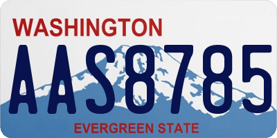 WA license plate AAS8785