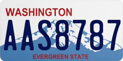 WA license plate AAS8787