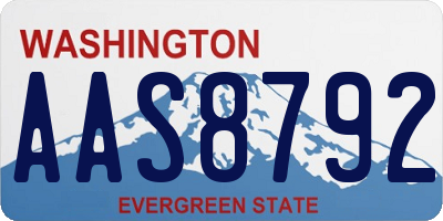 WA license plate AAS8792