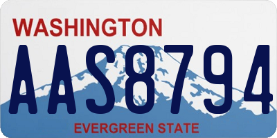 WA license plate AAS8794