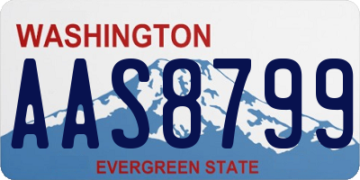 WA license plate AAS8799