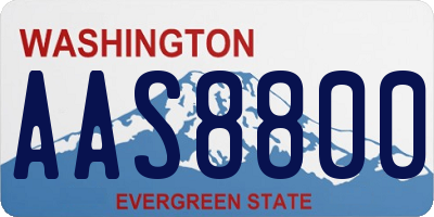 WA license plate AAS8800