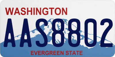 WA license plate AAS8802