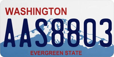 WA license plate AAS8803